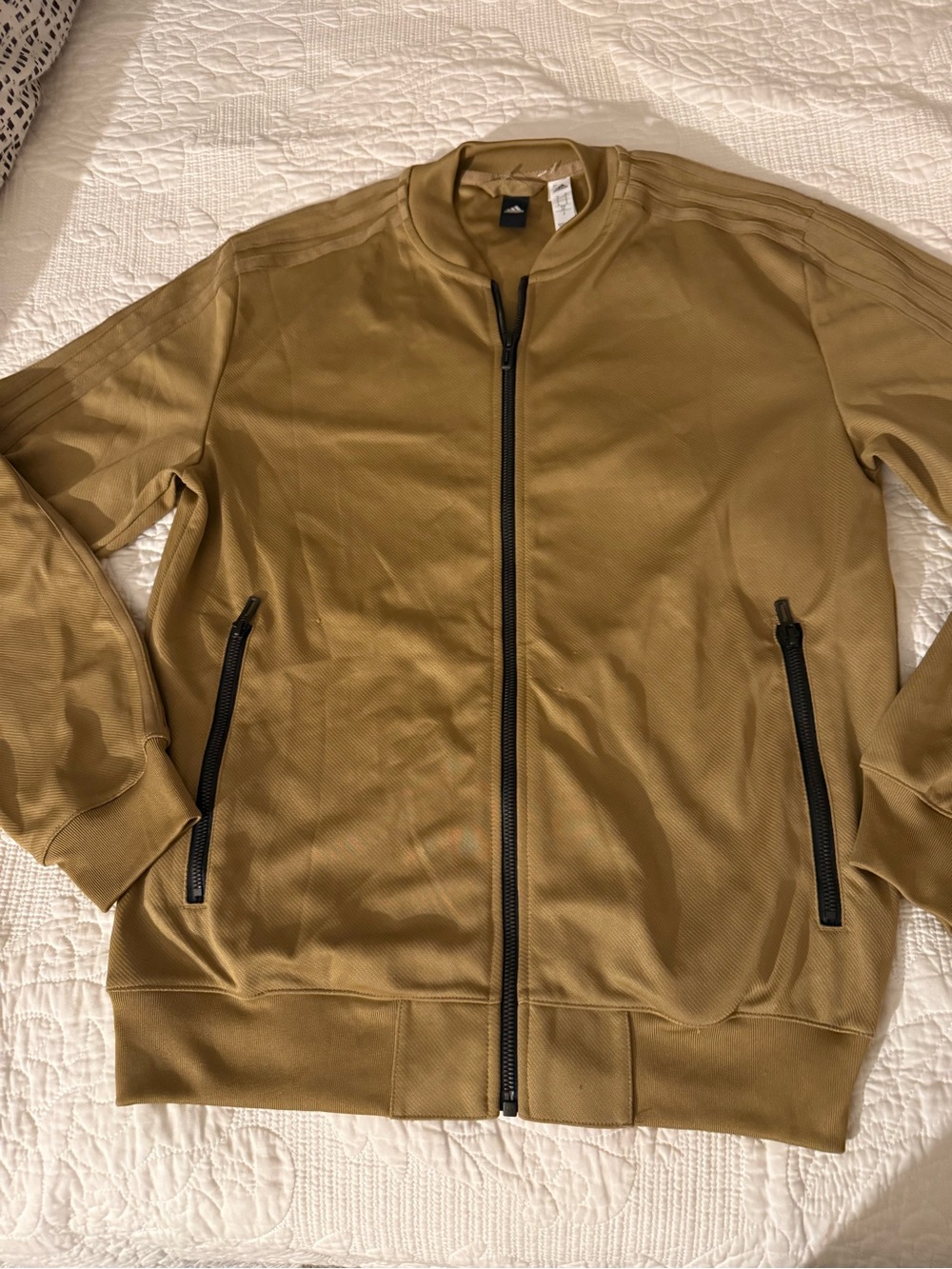 adidas Gold/Tan Athletic Zip Jacket